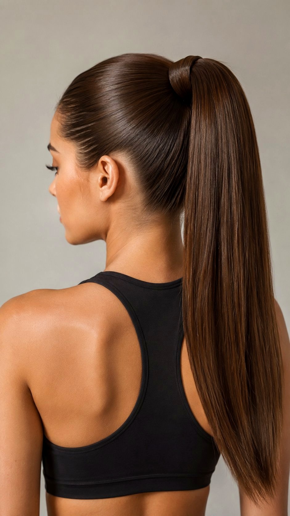 Sleek Chestnut High Ponytail - 20 Chestnut Brown Hair Ideas