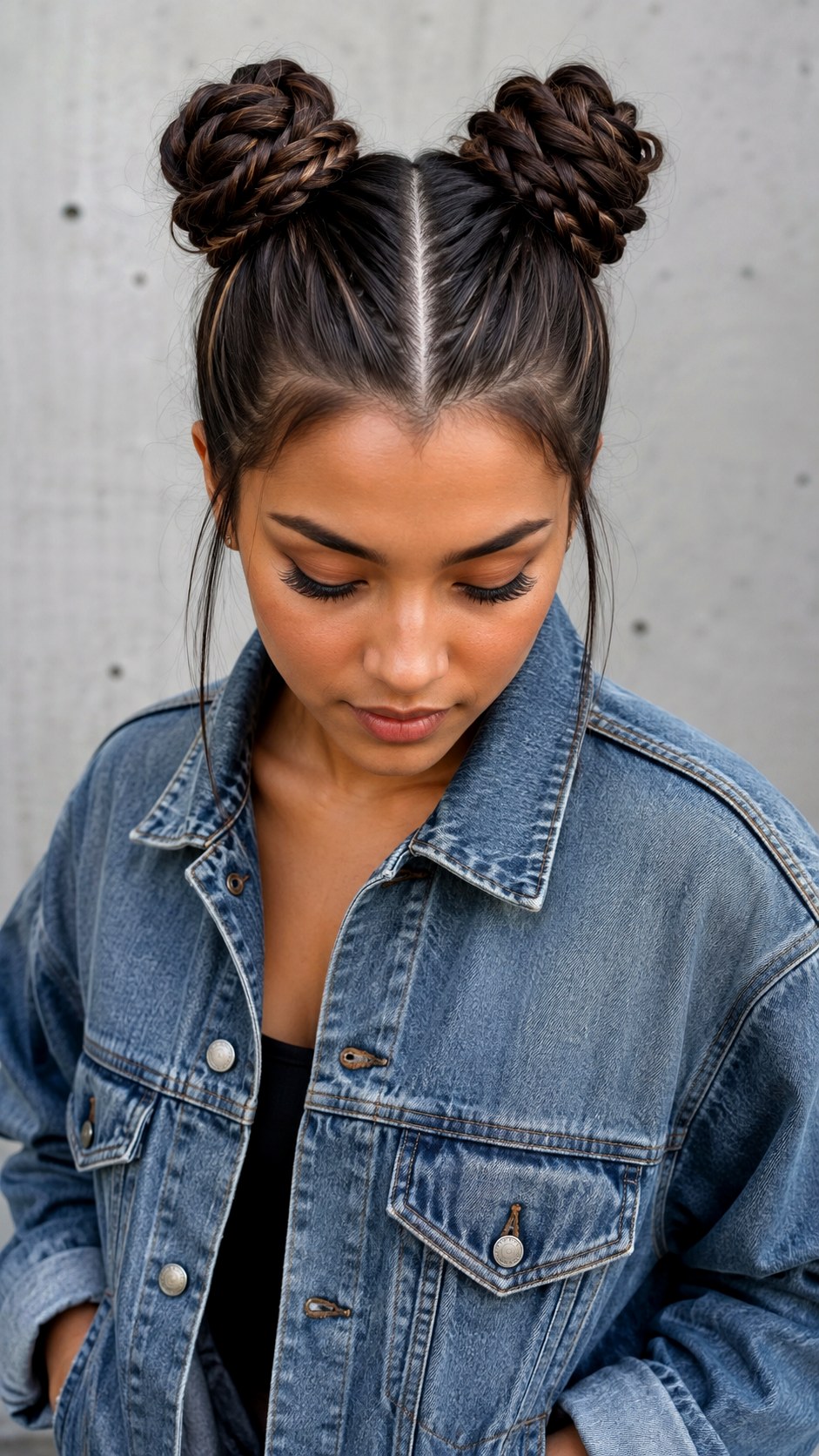 Sleek Double Braided Space Buns - 23 elegant bun hairstyles classy ideas