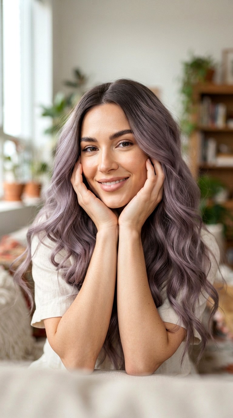 Smoked Lavender Ash Base - 22 long hair dye ideas