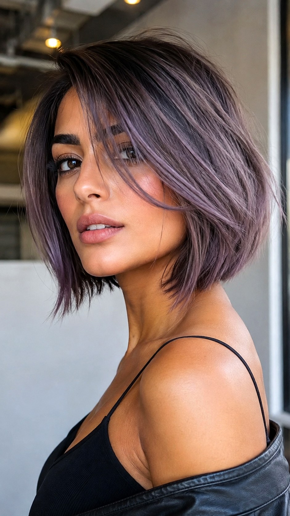 Smoky Lavender Gray Blend - 23 Hair Color Ideas for Olive Skin