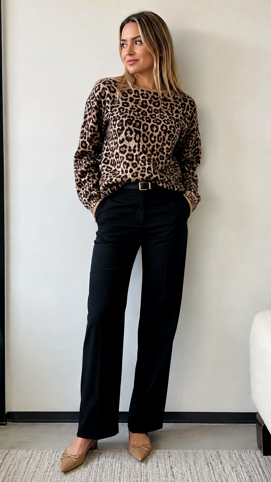Soft Cashmere Leopard Print Sweater - 21 animal inspired outfit ideas
