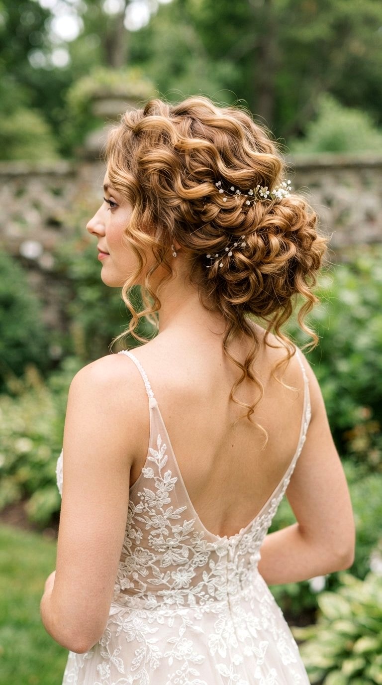Soft Curly Messy Low Updo - 20 prom bun hairstyles ideas