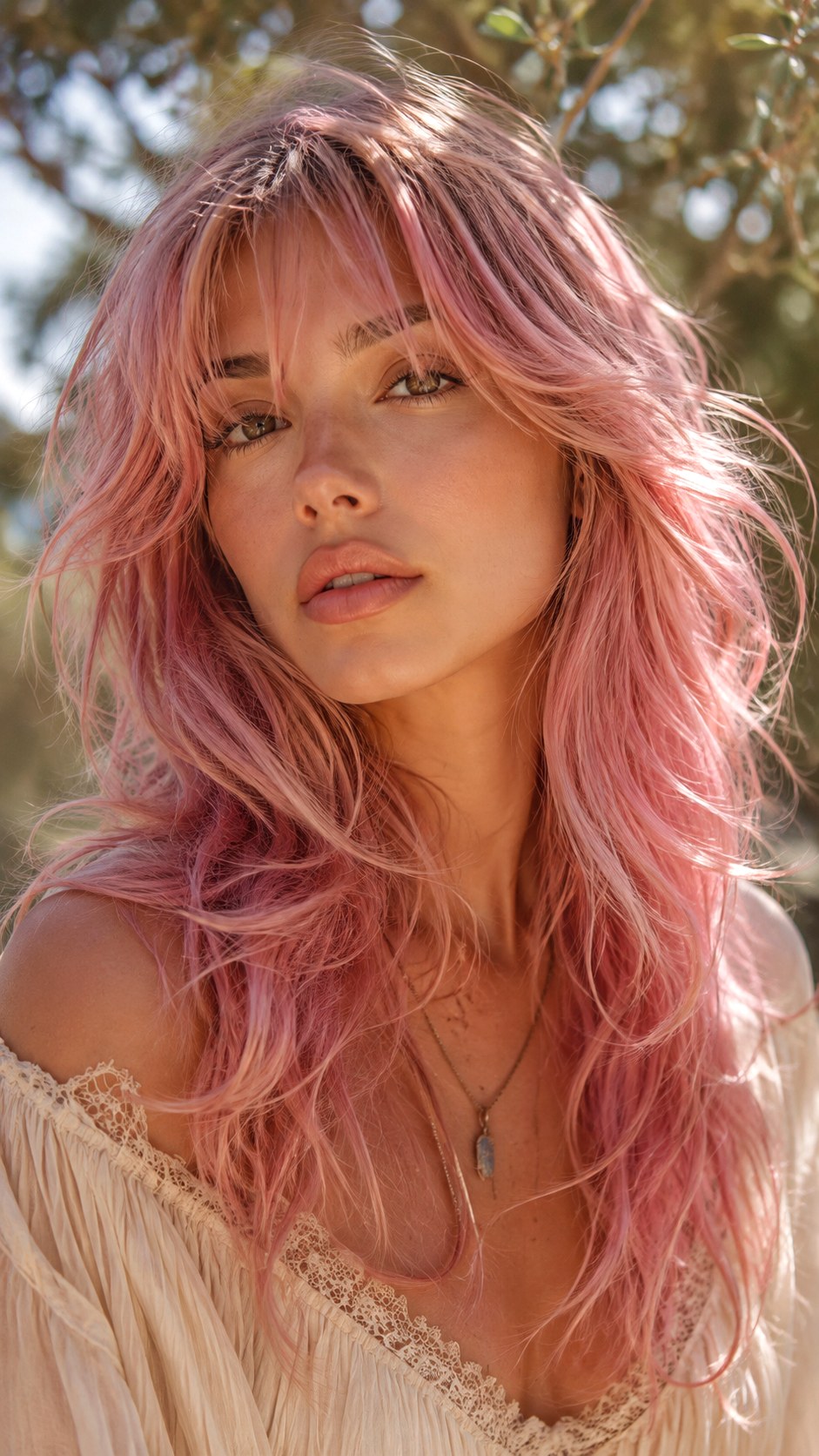 Soft Pastel Pink Wolf Cut - 22 medium wolf cut hairstyle ideas