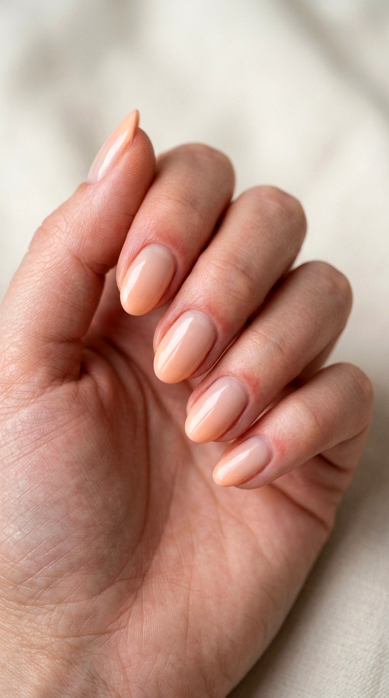 Soft Peach Ombre French Tip Look - 23 ombre french tip nail art designs