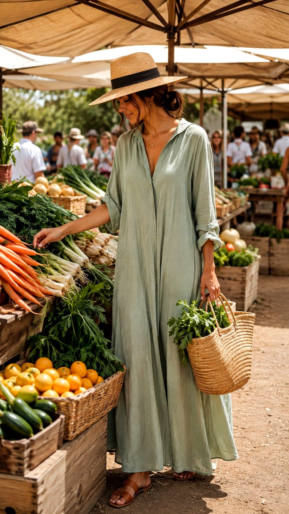 Soft Sage Linen Maxi Dress - 21 Butter Yellow & Soft Sage Maxi Dress Ideas