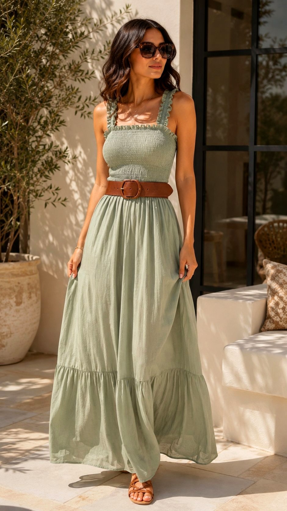 Soft Sage Smocked Maxi Dress - 21 Butter Yellow & Soft Sage Maxi Dress Ideas