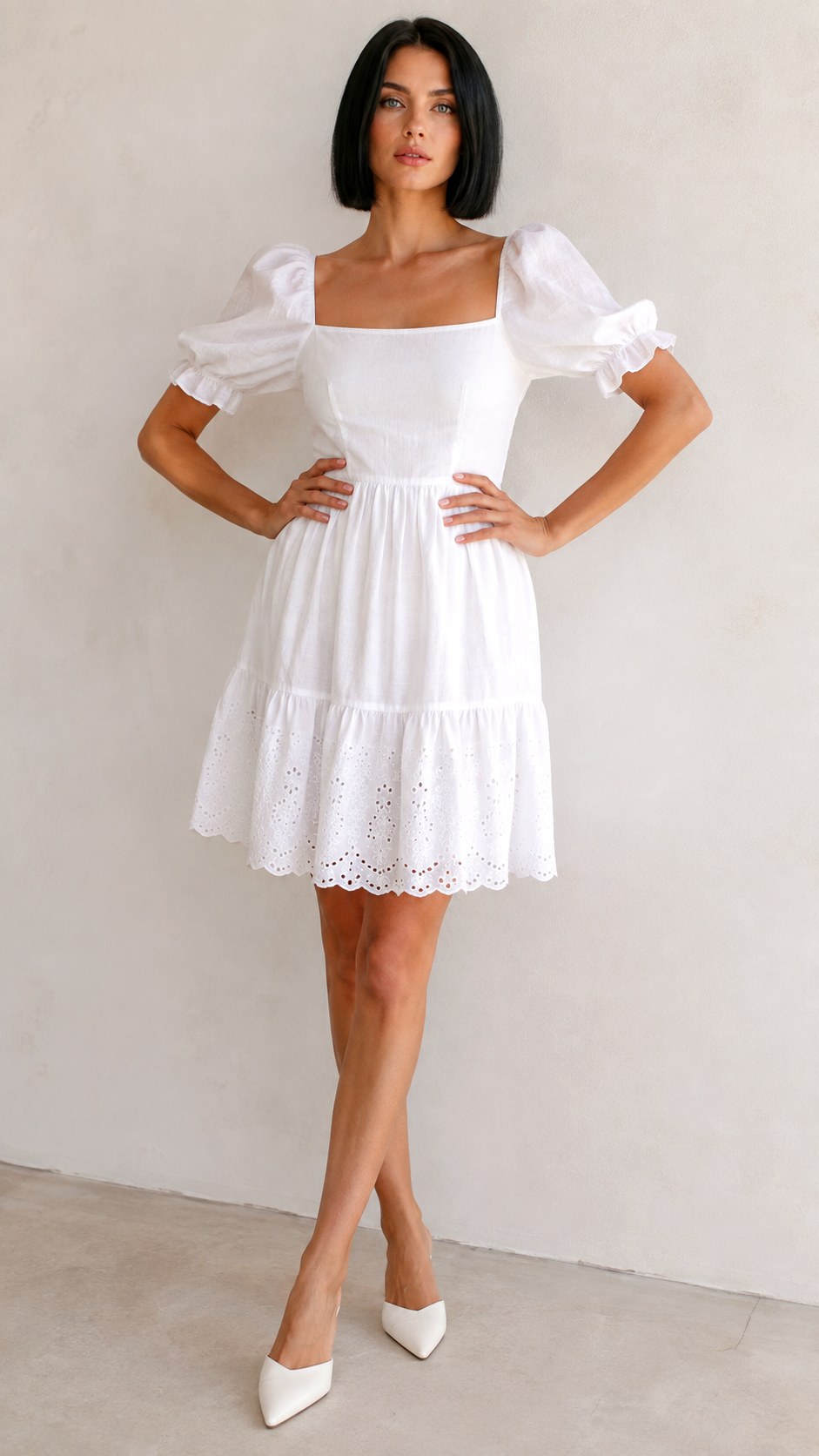 Square Neck Puff Sleeve White Summer Dress Boho - 24 white summer dress boho ideas