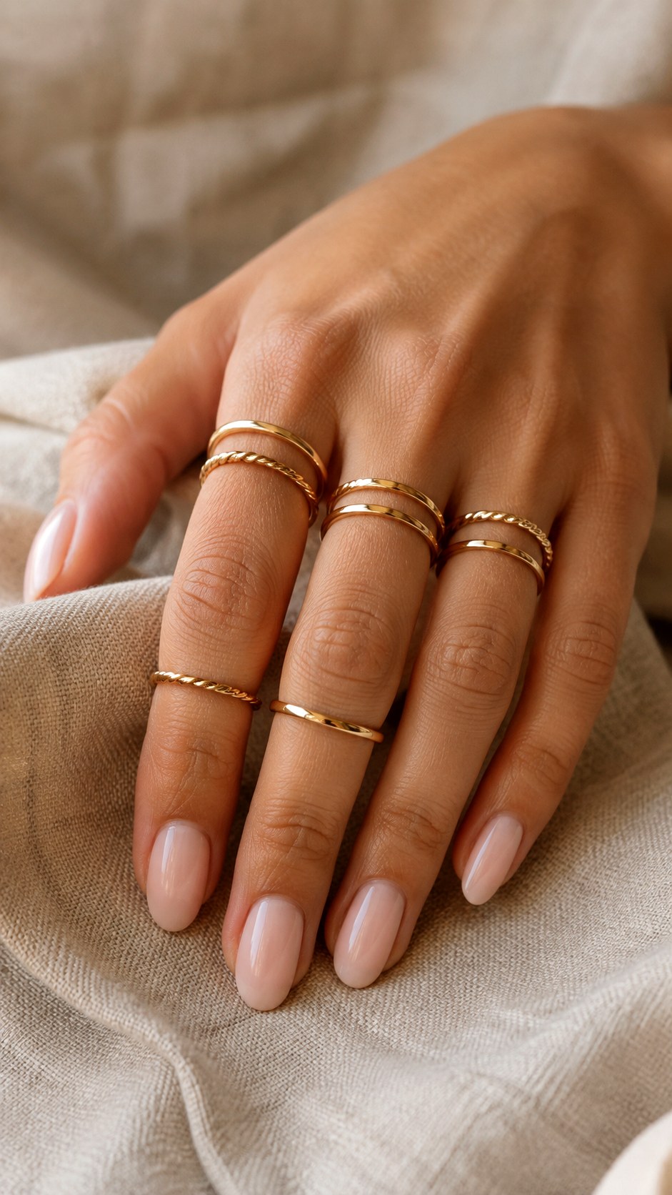 Stacked Gold Midi Rings - 23 gold jewelry ideas