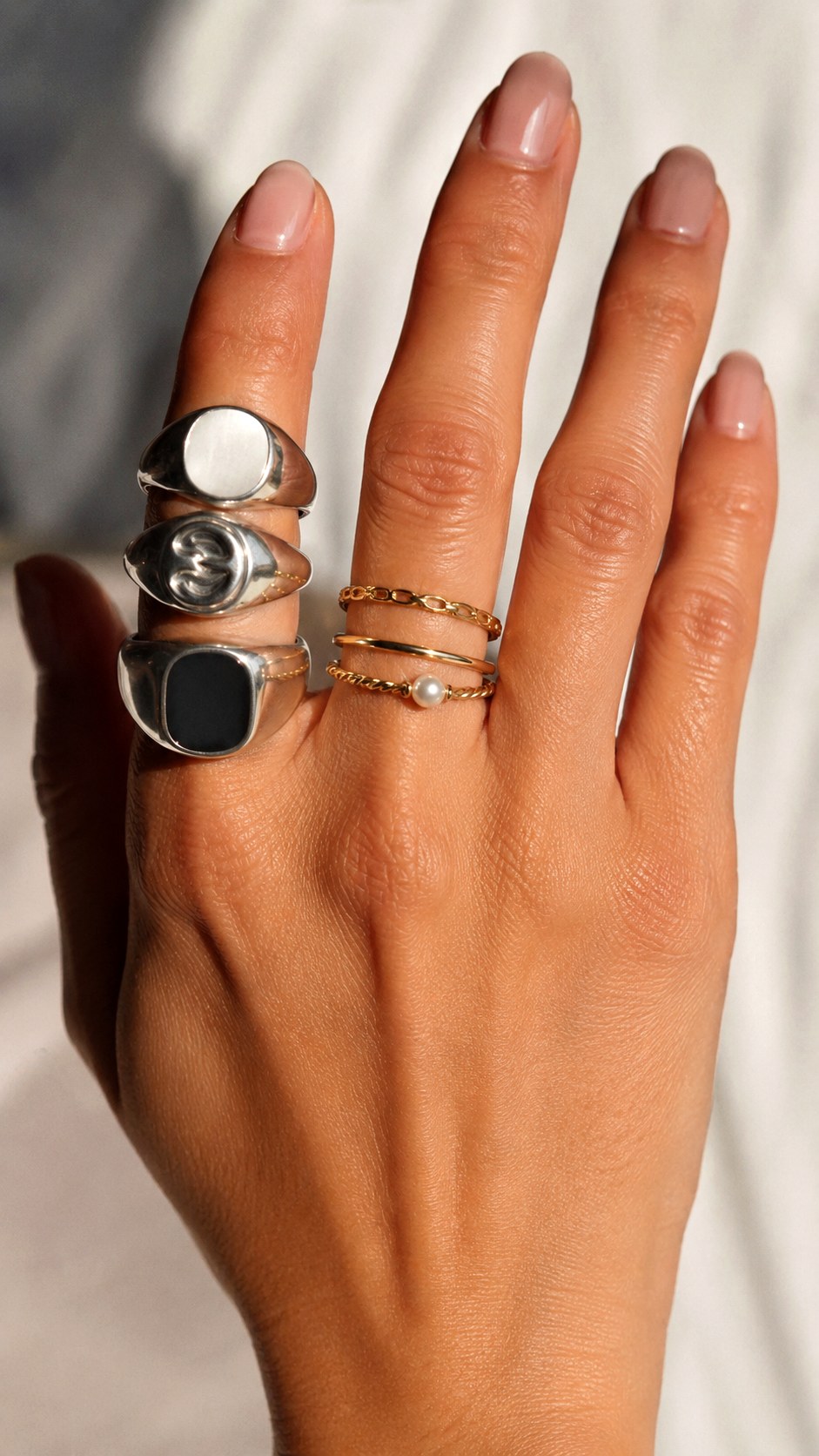 Stacked Statement Rings in Silver and Gold - 24 gold vs silver jewelry ideas