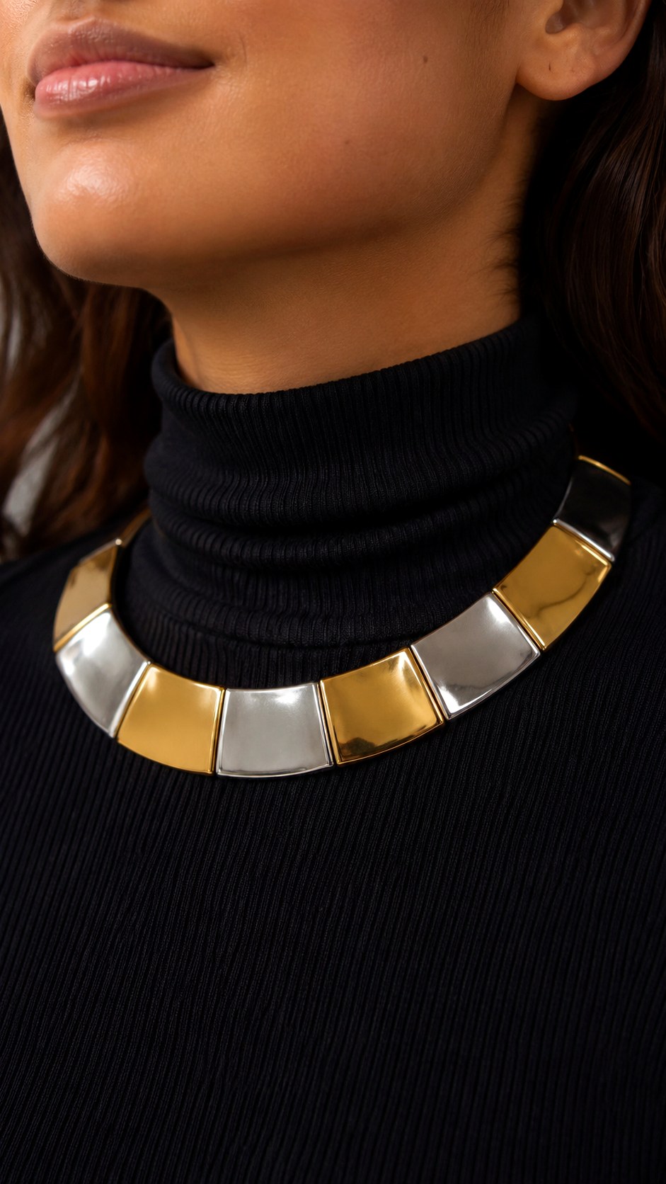 Statement Collar Necklaces With Metal Blocks - 24 gold vs silver jewelry ideas