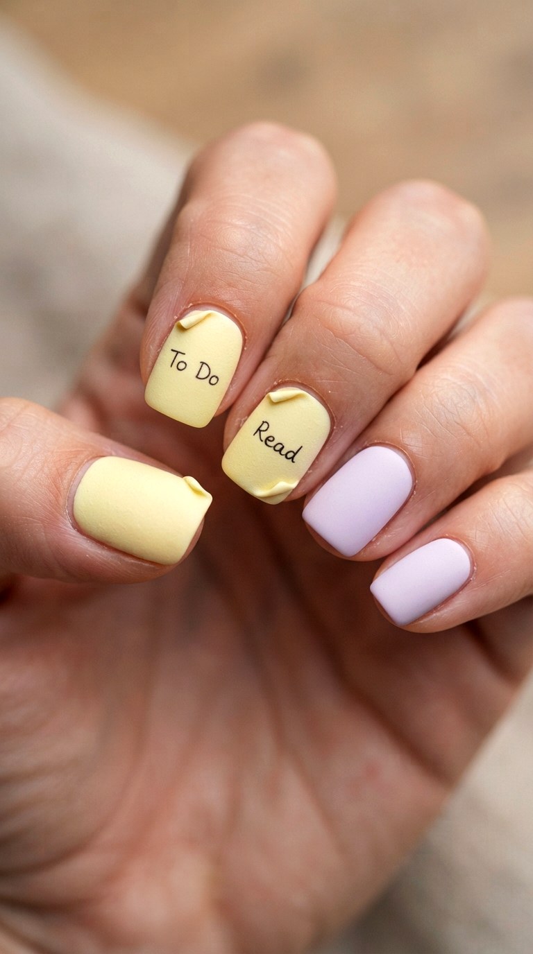 Sticky Note Reminder Nail Ar - 22 cute back to school nail art design