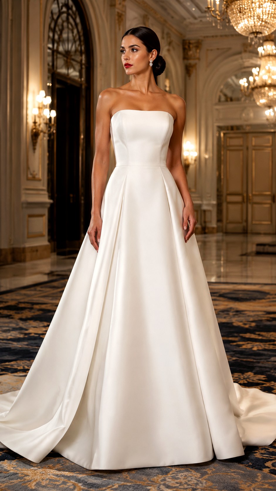 Strapless Structured Crepe Gown - 22 Dream Wedding Simple Dresses Ideas