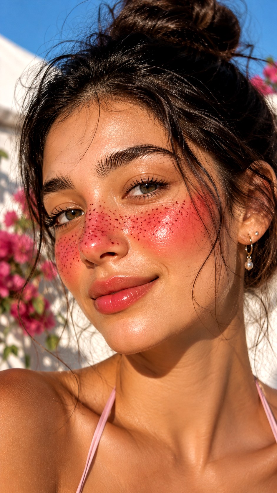 Strawberry Freckles With Jelly Blush - 25 Jelly Blush Makeup Ideas