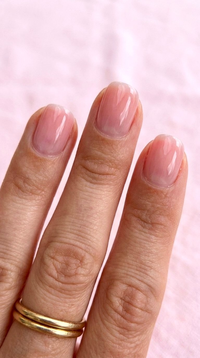 Strawberry Milk Jelly Short Nails - 20 Summer Short Nail Designs