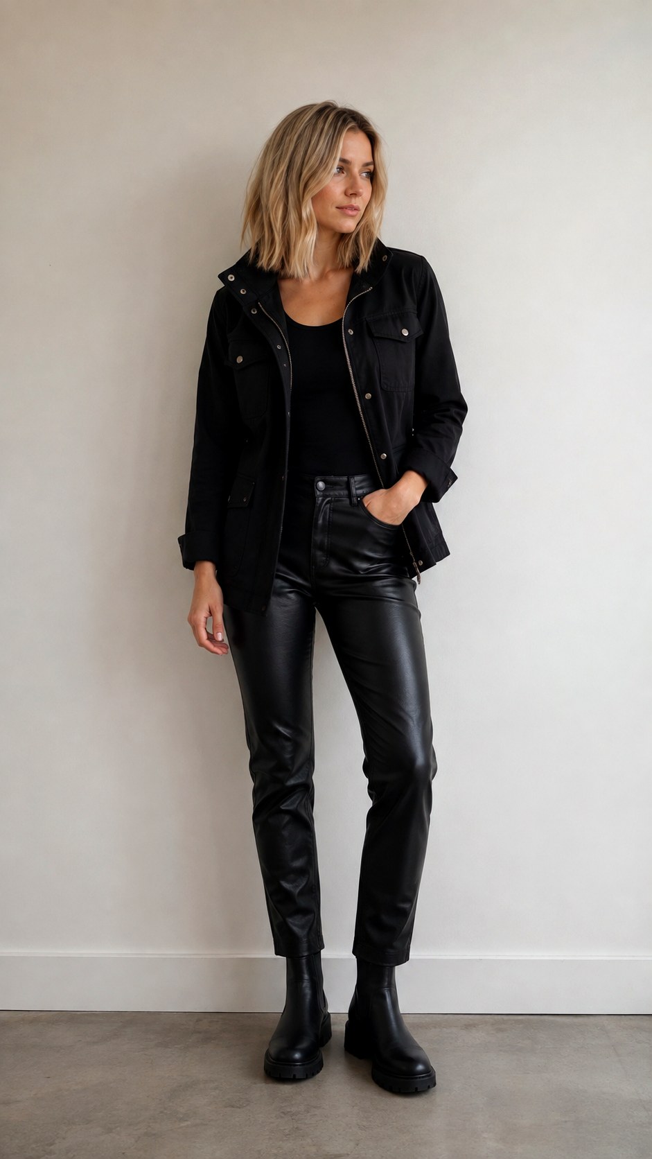 Street Style Leather Field Jacket - 25 field jacket outfit ideas