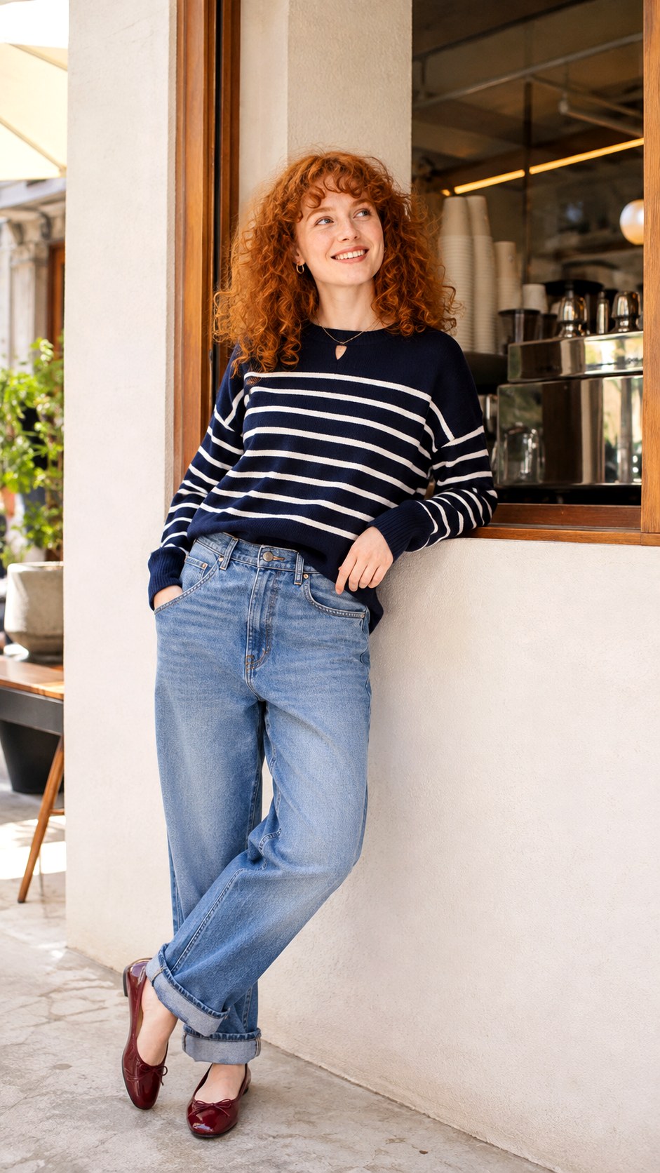 Striped Pullover and Boyfriend Jeans - 21 sweater and jean outfit ideas