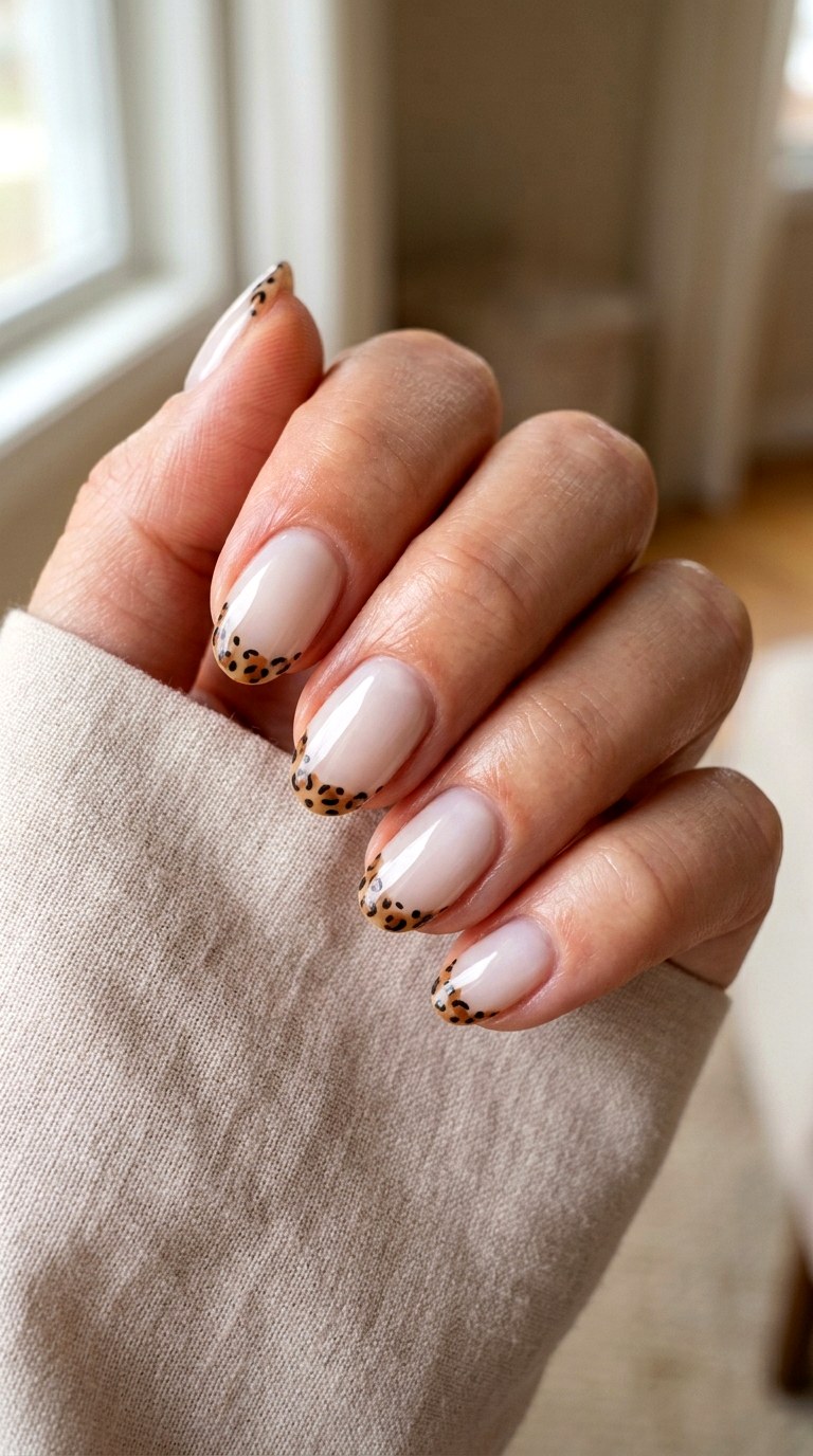 Subtle Animal Print Tips - 24 Easy Nail Design Ideas