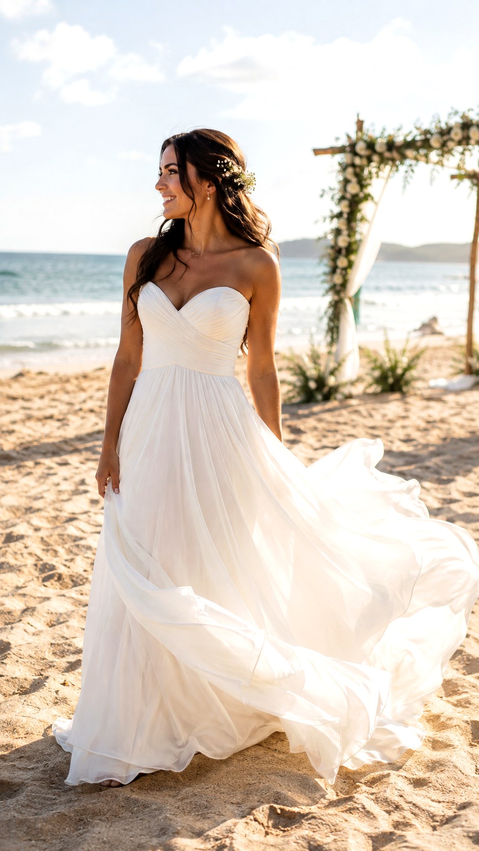 Sweetheart Neckline Chiffon Dress - 22 Dream Wedding Simple Dresses Ideas