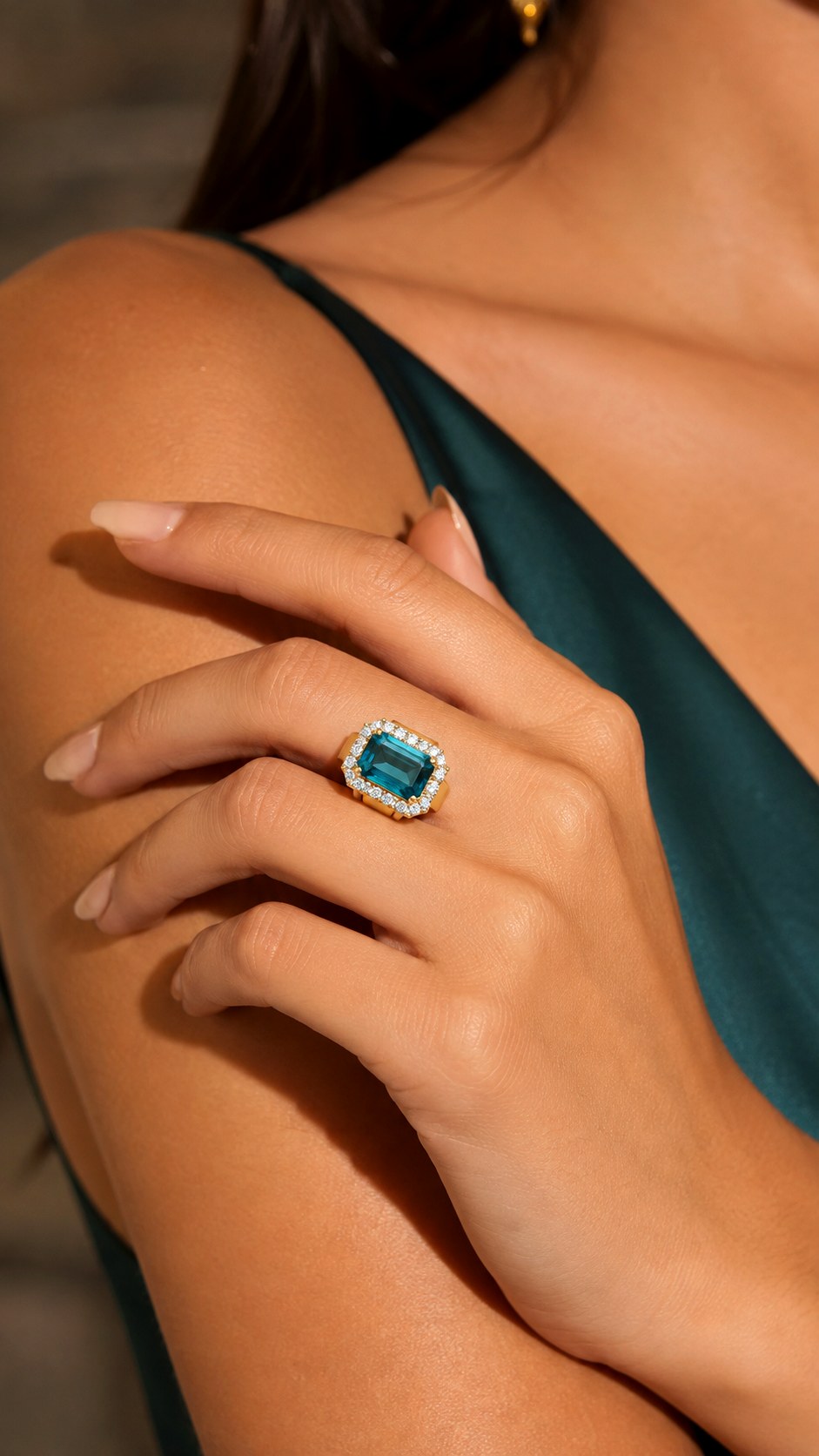 Teal Topaz Cocktail Ring - 23 color jewelry ideas