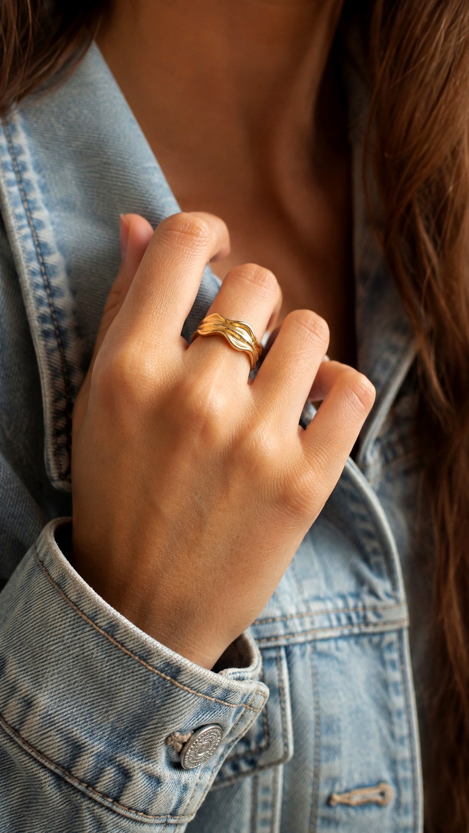Textured Gold Wave Rings - 23 gold jewelry ideas