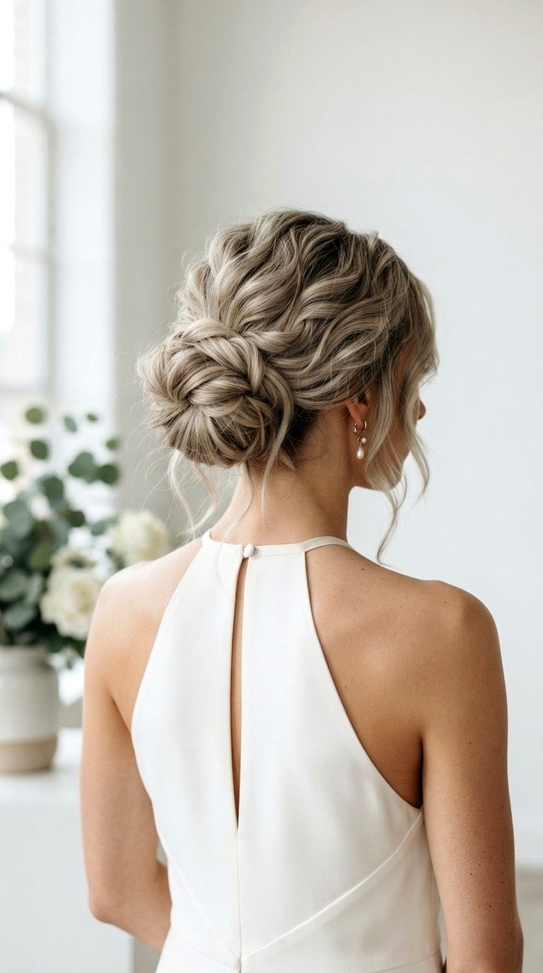 Textured Low Top Knot - 20 low bun hairstyles ideas