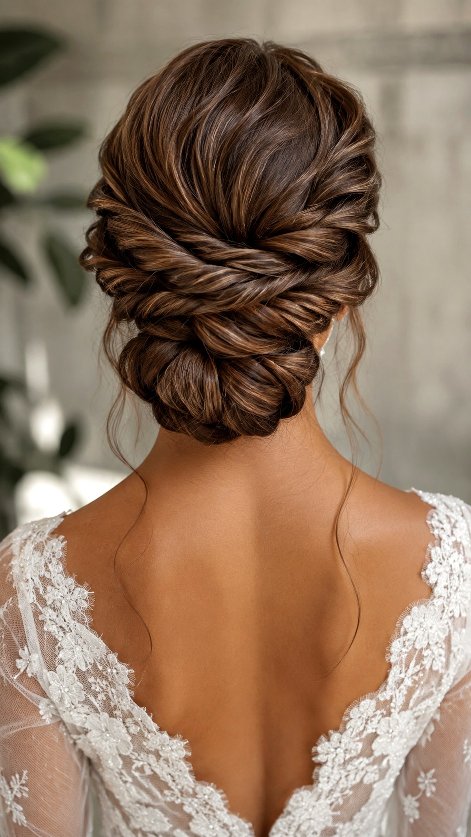 Textured Twist Low Wedding Bun Updo - 25 low bun hairstyles wedding ideas