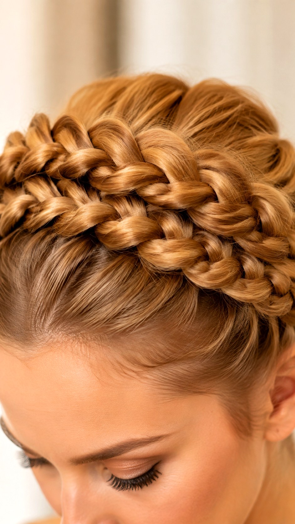 The Regal High Braided Crown Style - 24 classy updo hairstyles ideas