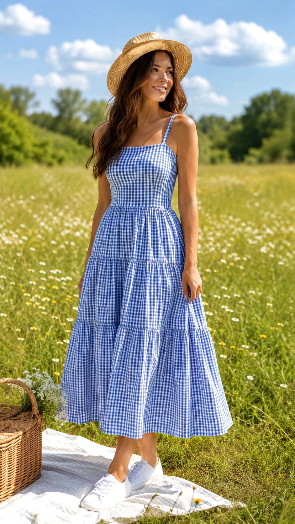 Tiered Gingham Sundress - 22 Summer Outfit Ideas