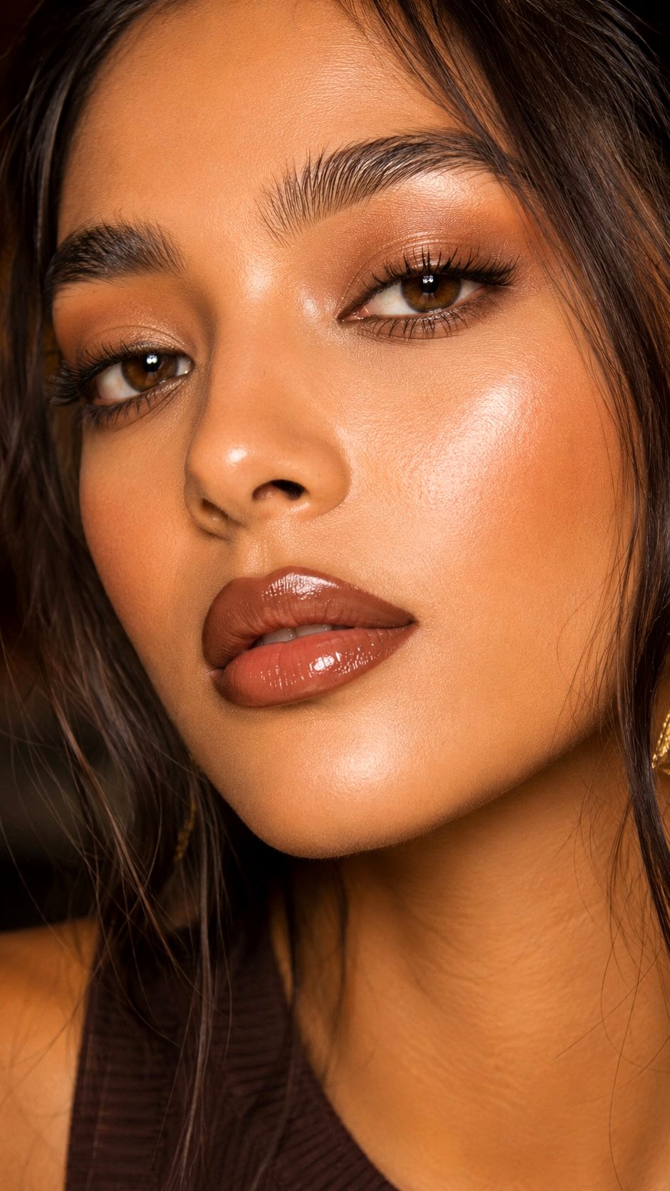 Toffee Brown Lined Lips - 20 Olive Skin Lip Color Looks