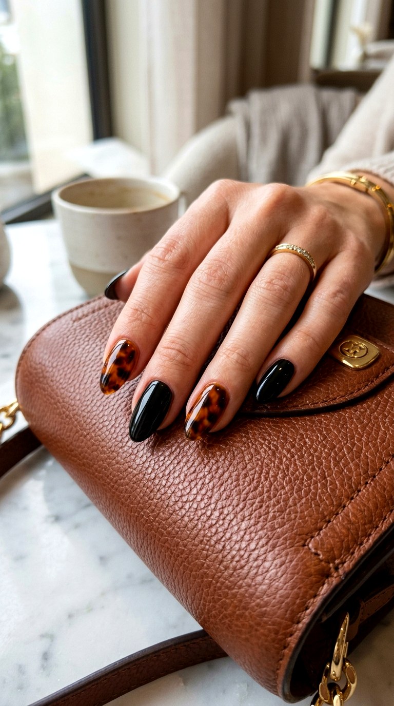 Tortoiseshell Mix and Match Art - 24 Summer Nail Design Trends