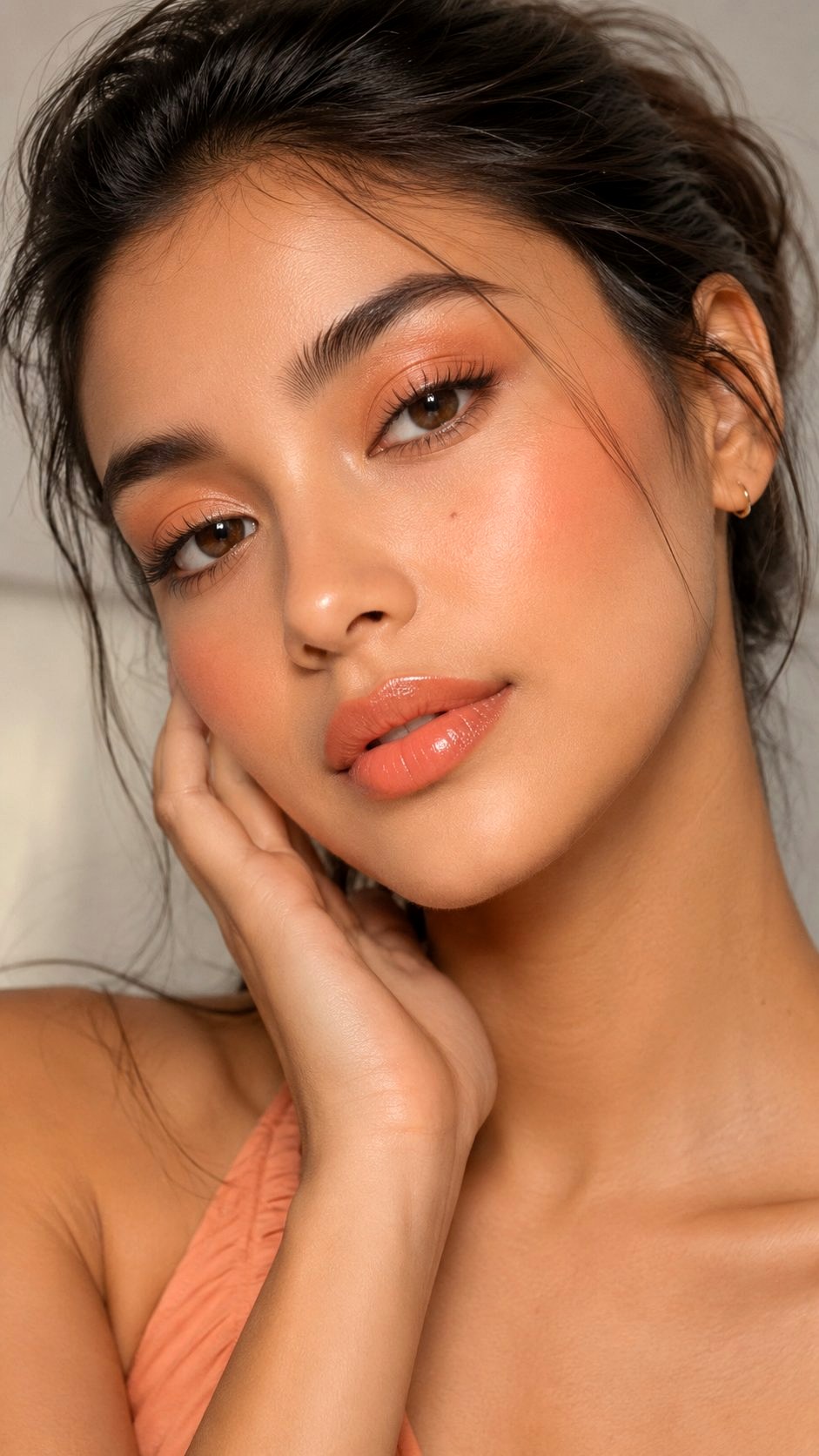 Trendy Peachy Monochromatic Summer Palette - 21 Summer Makeup Looks