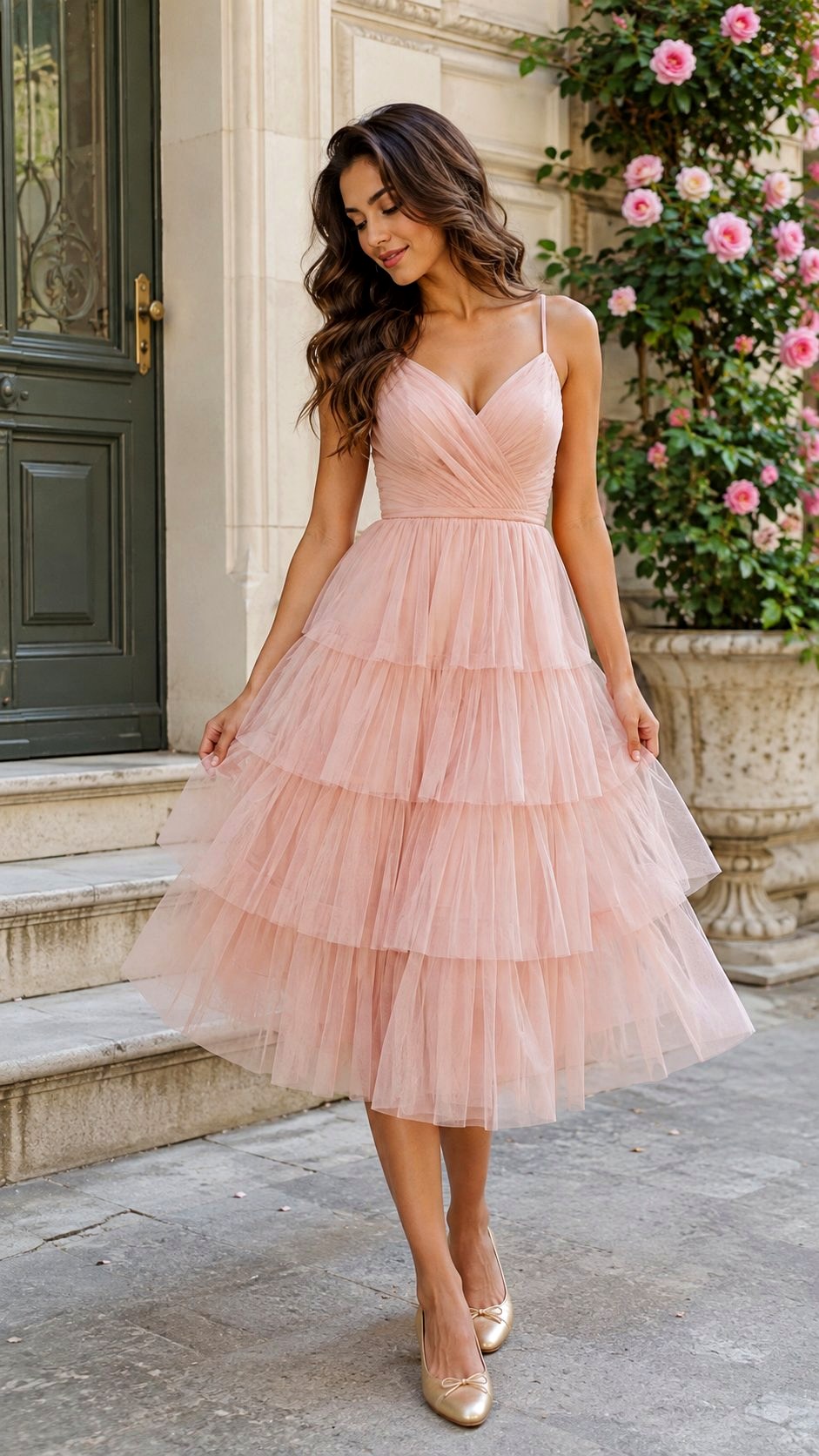 Tulle Tiered Midi Italian Dress Ideas - 20 italian dresses ideas