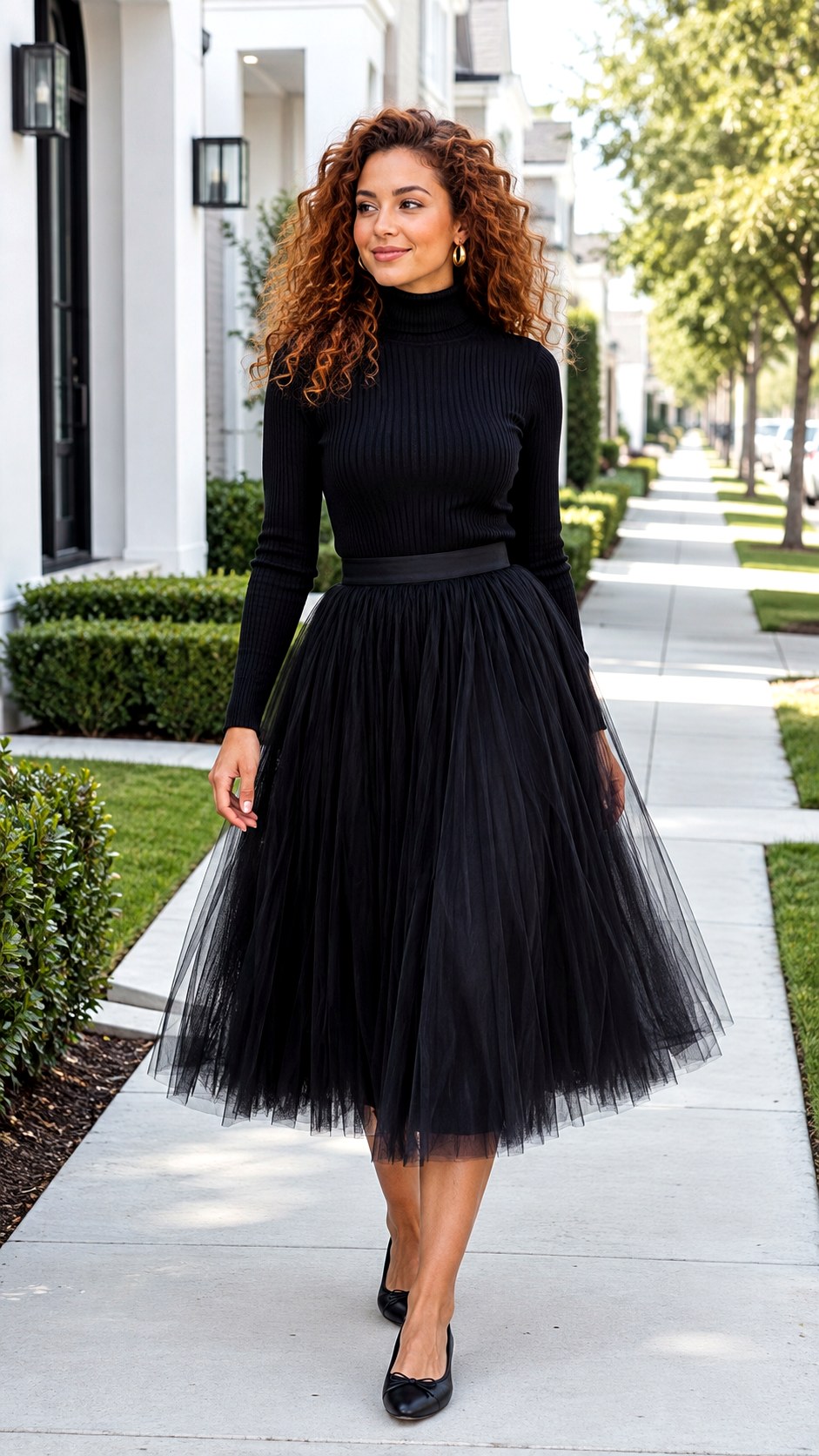 Tulle and Turtleneck Opera Outfit - 20 opera outfit ideas
