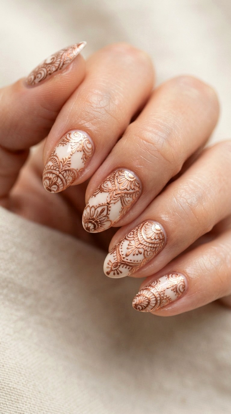 Turquoise Southwestern Lace - 22 lace nail art ideas