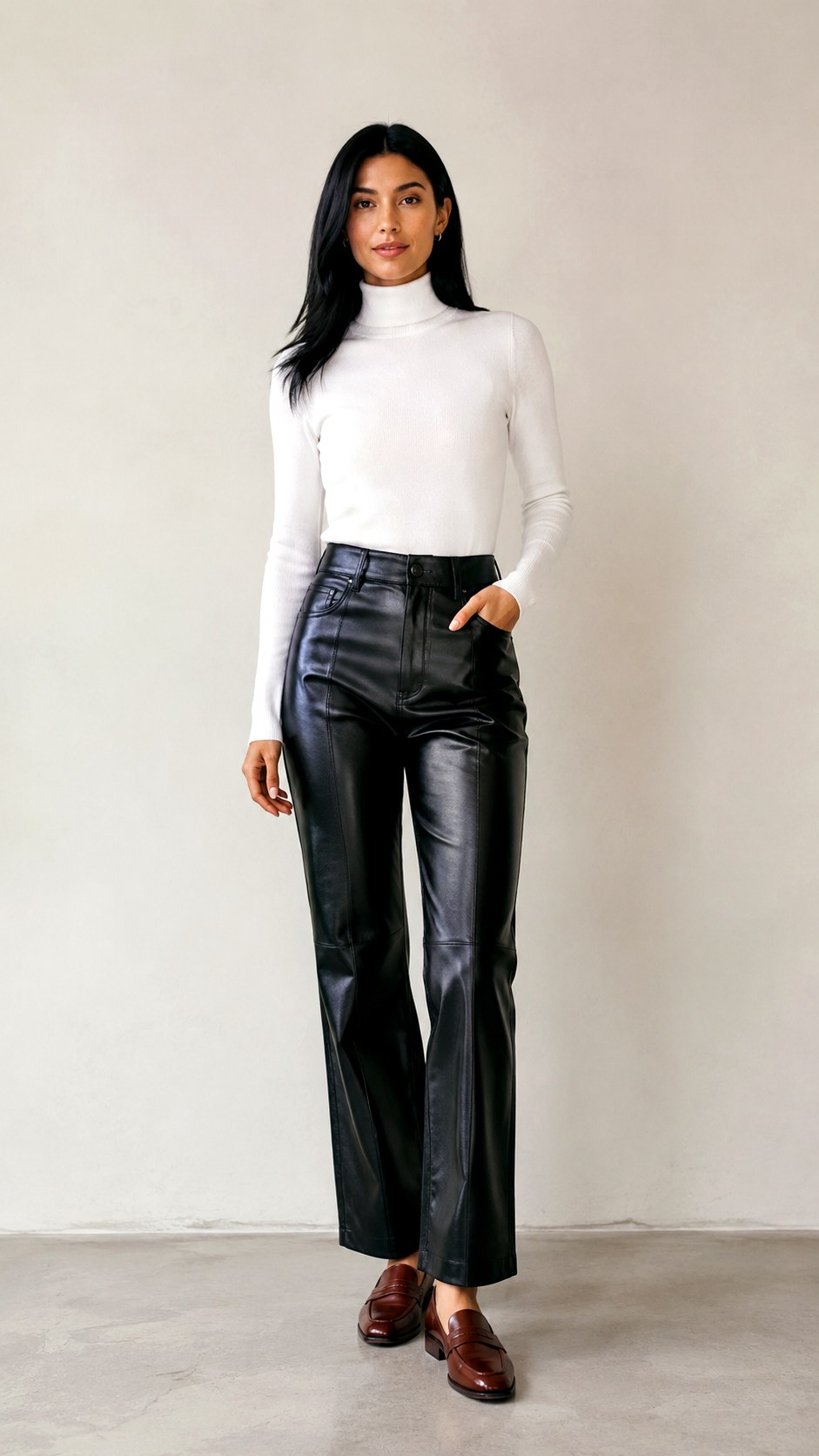 Turtleneck White Knit Sweater Outfit Ideas - 21 white knit sweater outfit ideas