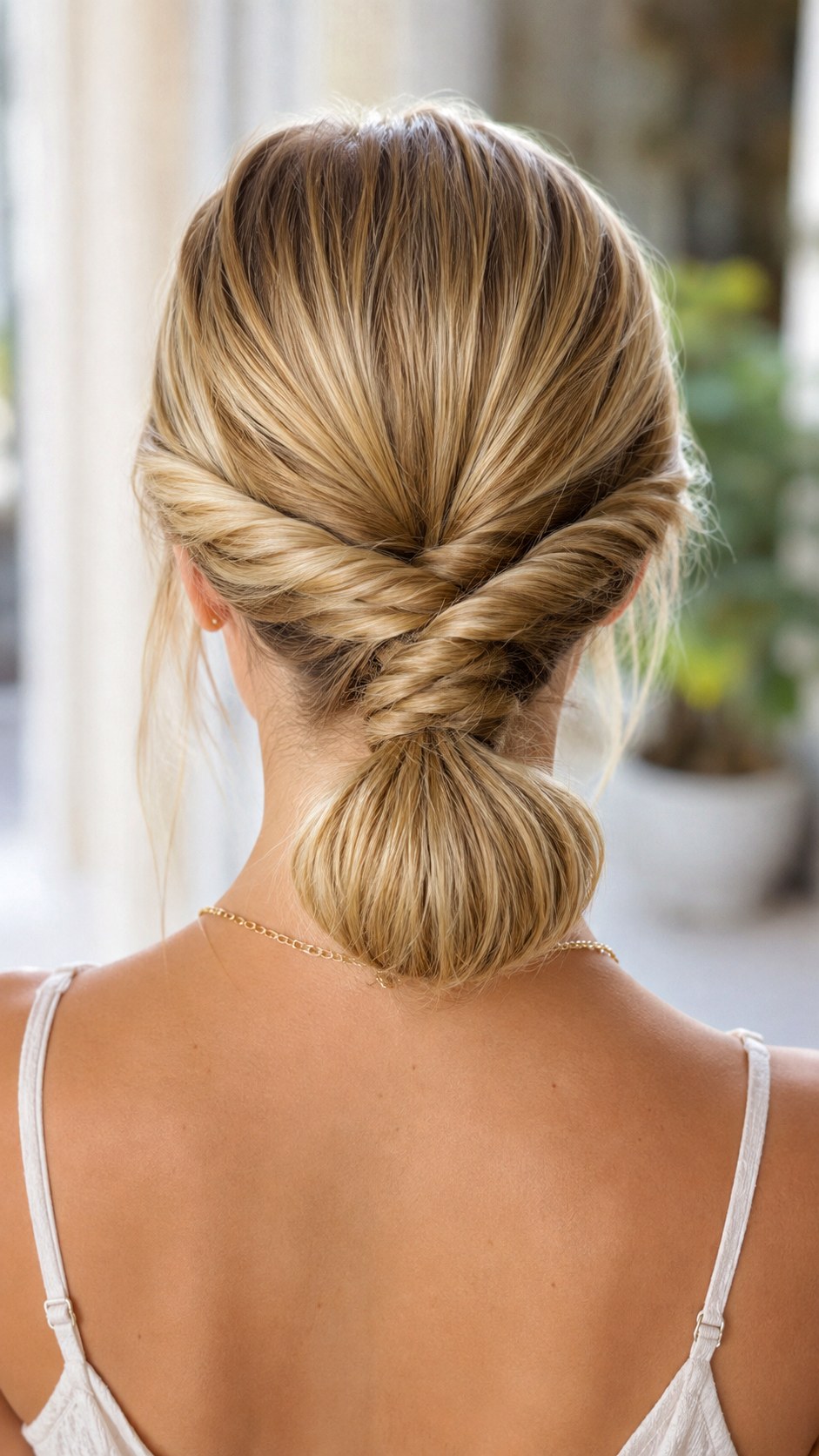 Twist Wrap Low Ponytail Bun - 23 low bun prom hairstyles ideas
