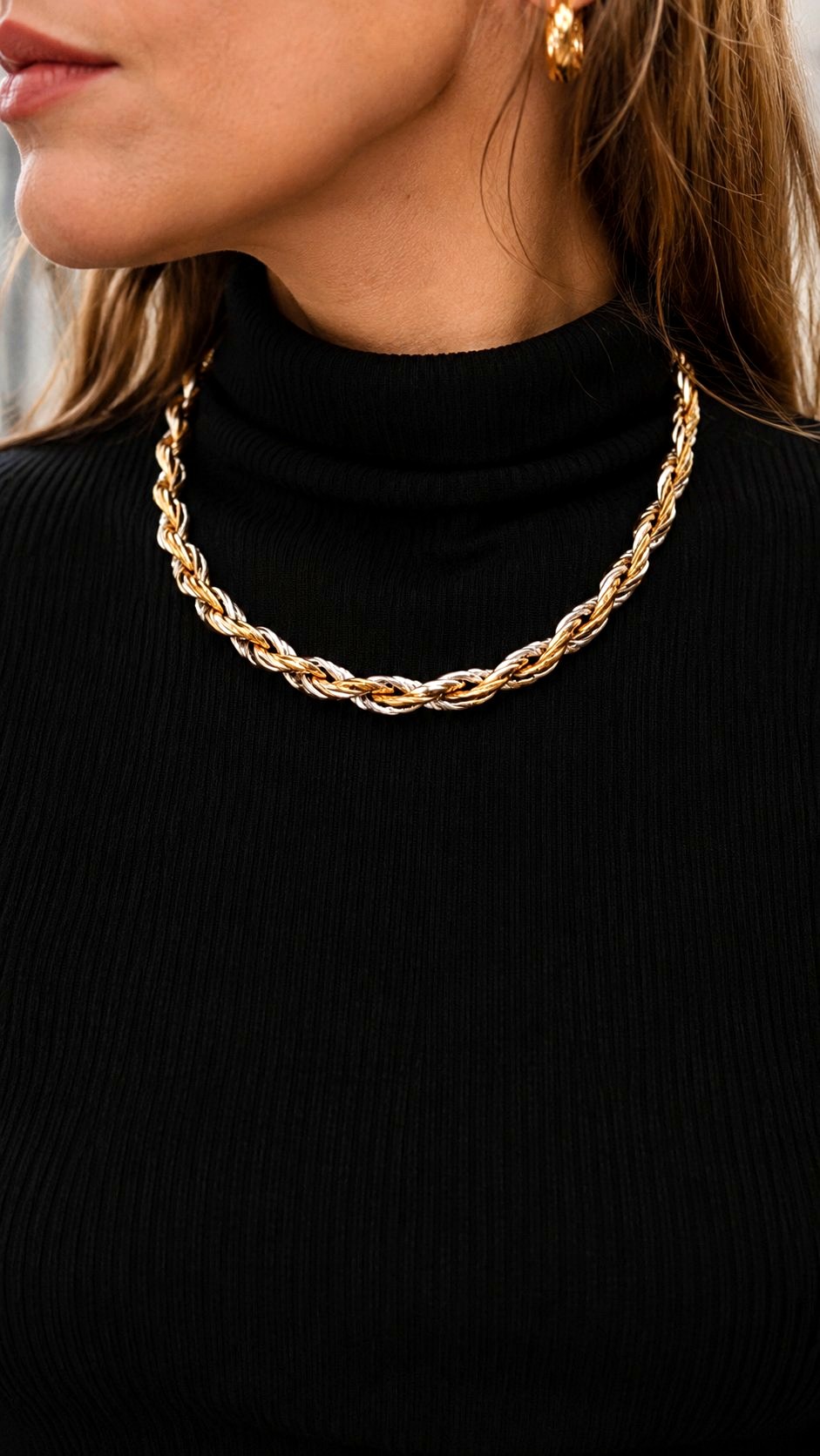 Twisted Two Tone Chains - 20 mixing gold and silver jewelry ideas