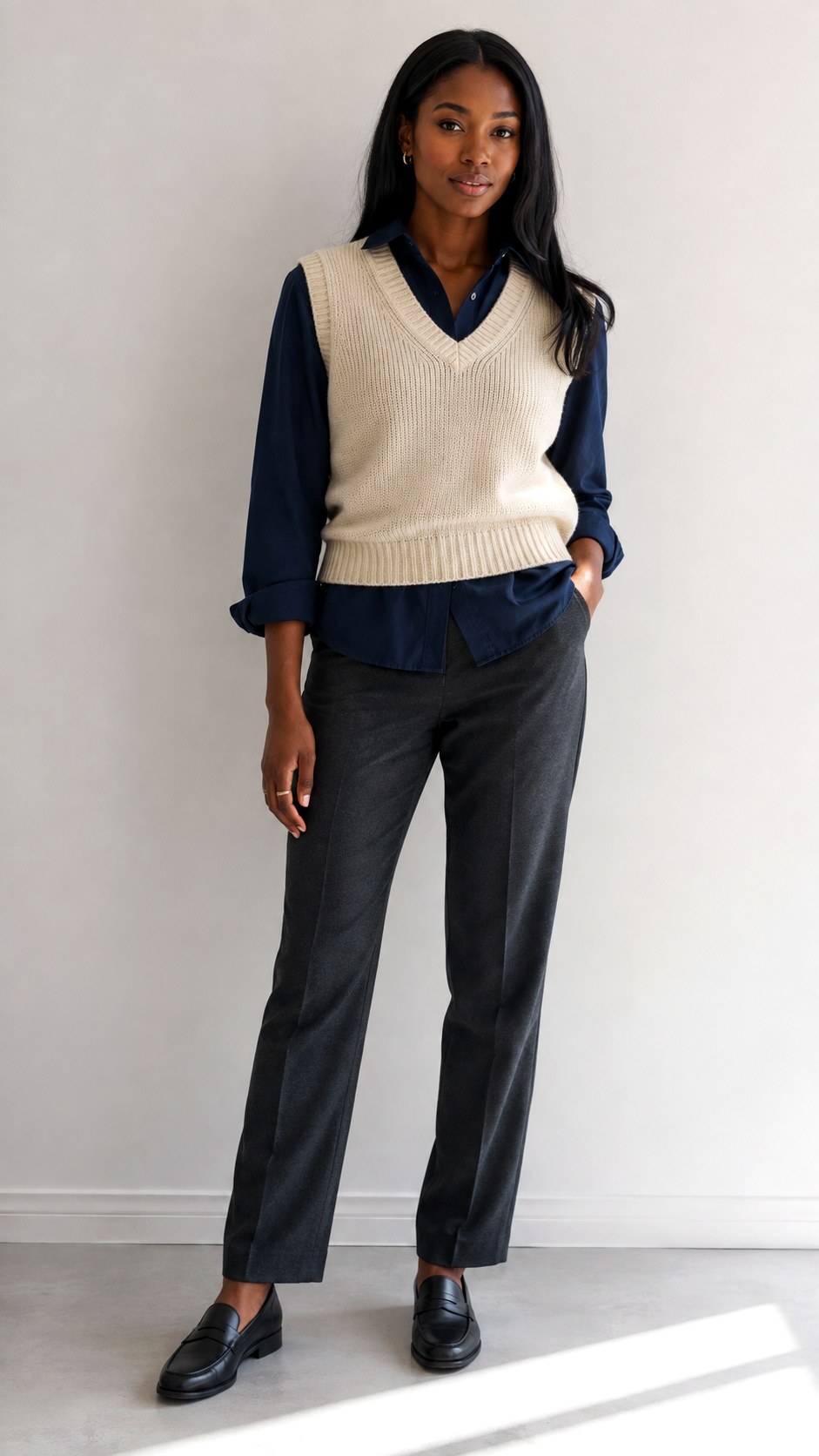 Utility Shirt Knit Vest Combo - 22 utility shirt outfit ideas