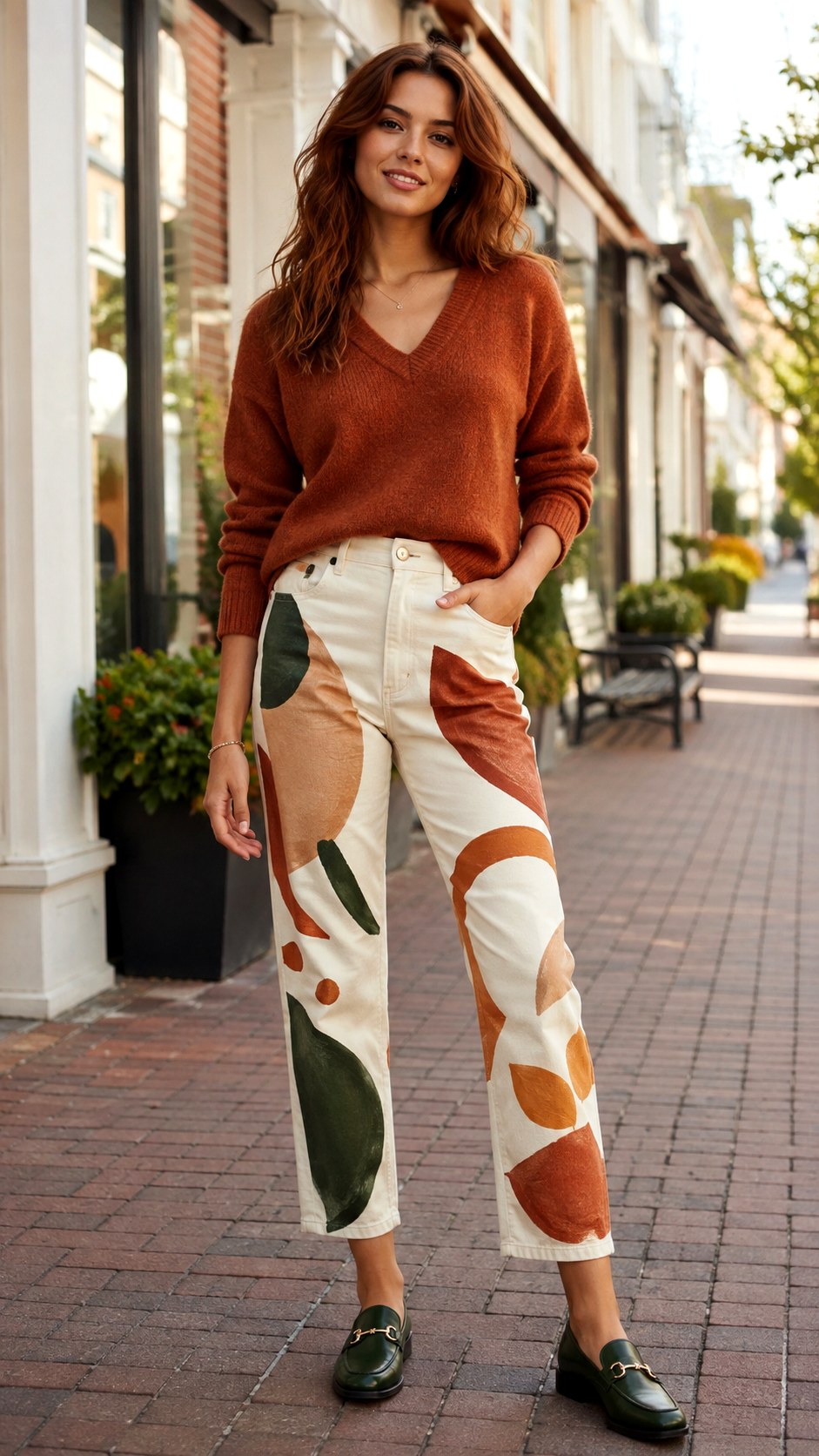 V Neck Sweater Painted Denim - 23 senior painted jean outfit ideas