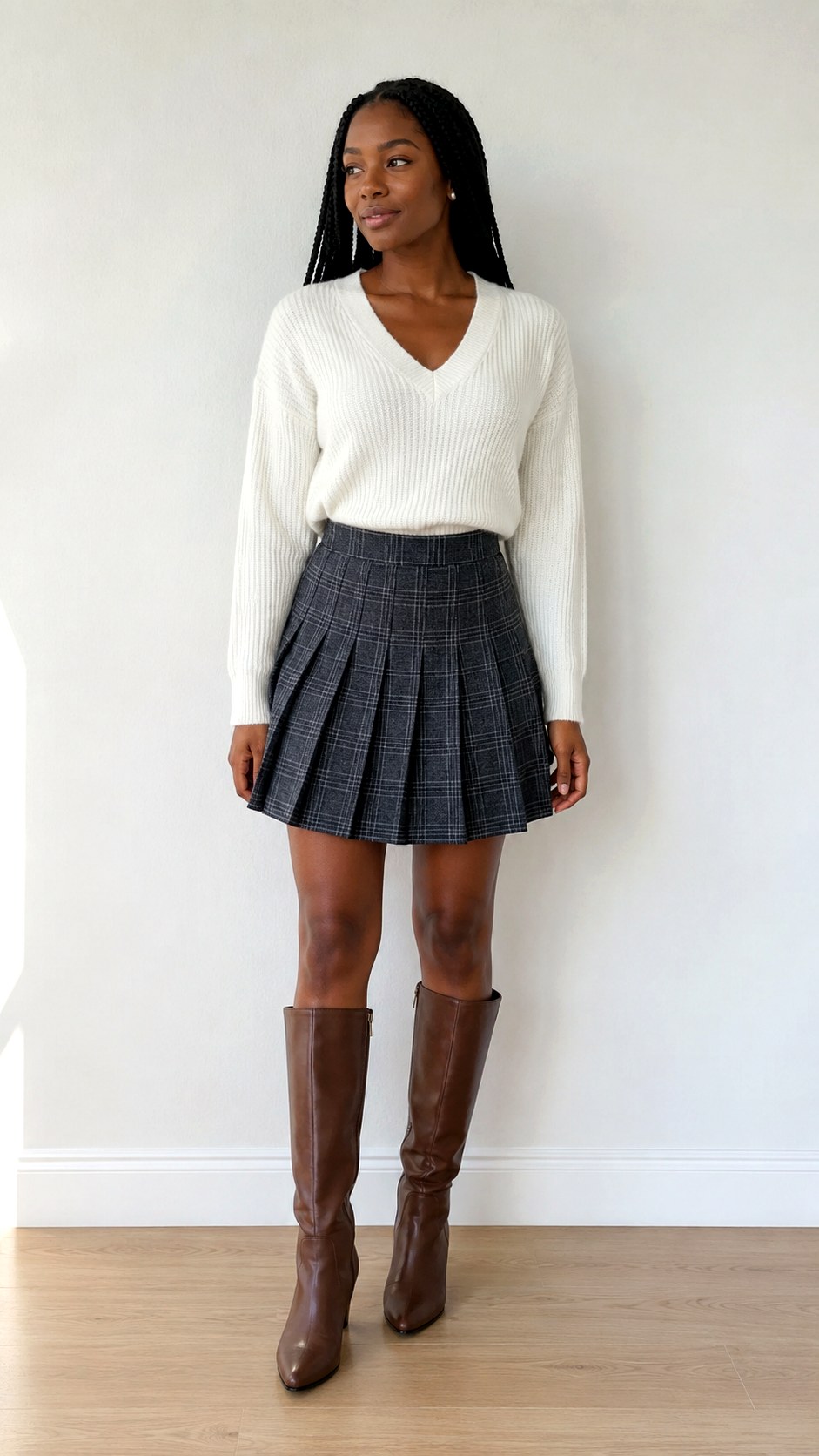V Neck White Knit Sweater Outfit Ideas - 21 white knit sweater outfit ideas