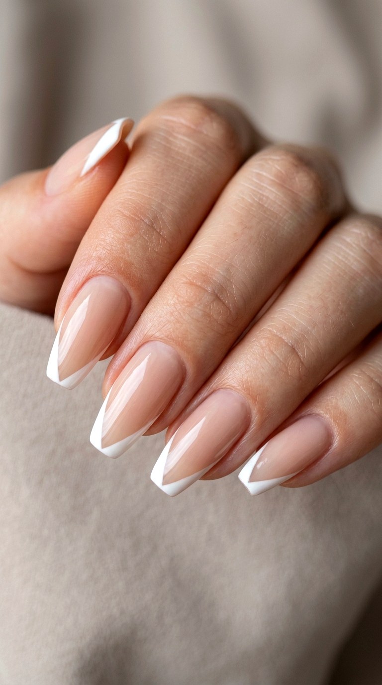 V Shaped Thin French Tip - 23 thin french tip nail art designs
