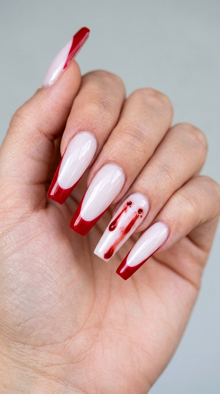 Vampiric Bite Neck Nail Art - 23 gothic coffin nail art designs