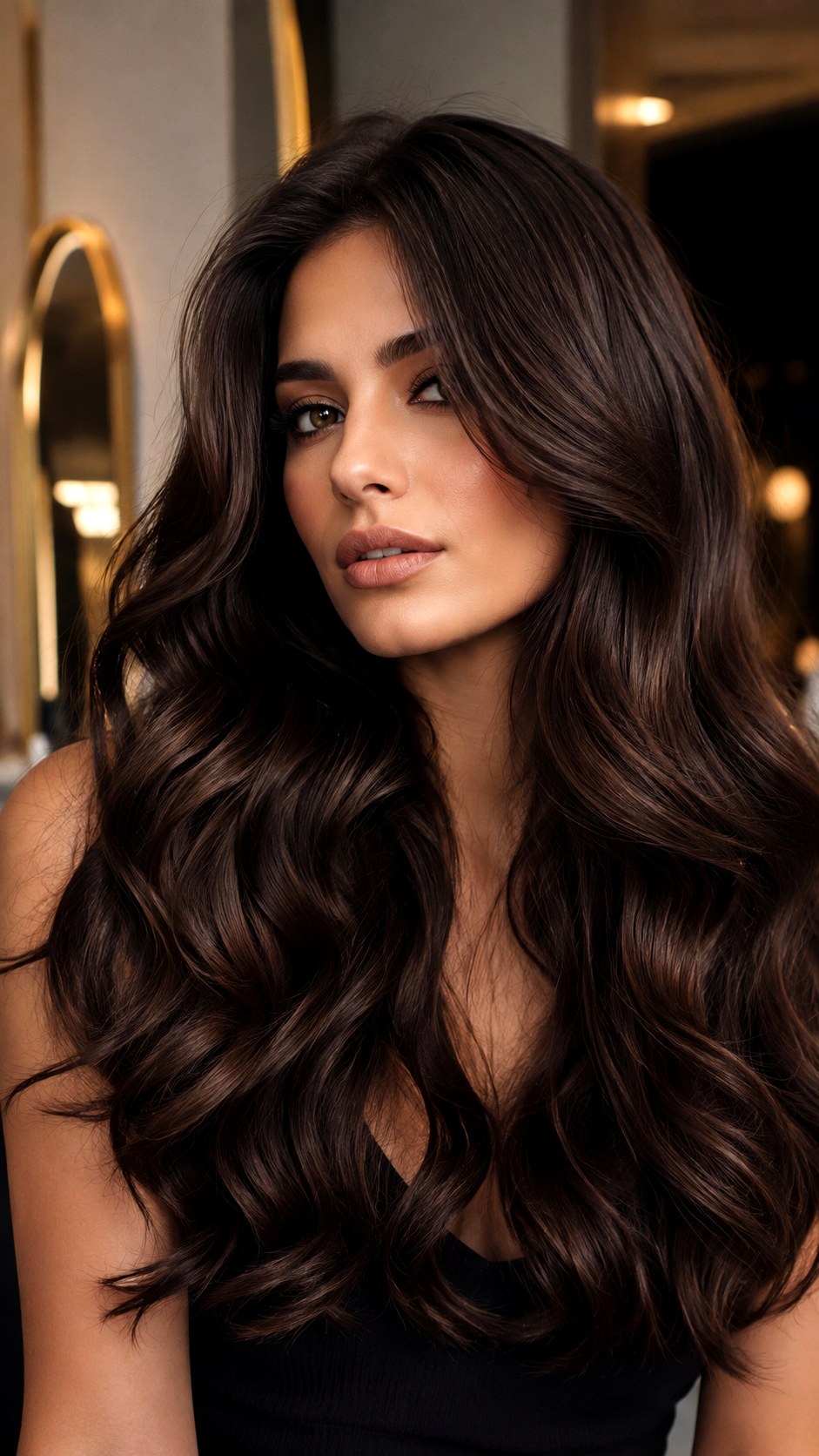 Velvet Brown Luxe Deep Waves - 24 Brunette Hair Color Ideas