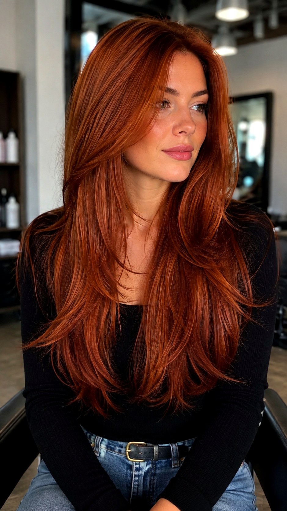 Velvet Copper with Subtle Layering - 22 haircut long layers ideas