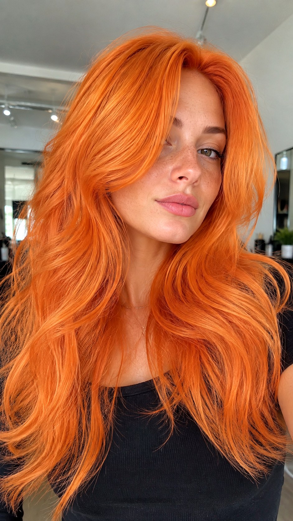 Vibrant Apricot All Over Color - 25 Golden Apricot Hair Color Ideas