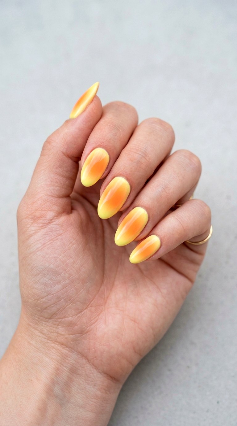 Vibrant Aura Gradient Nails - 23 Trendy Nail Designs