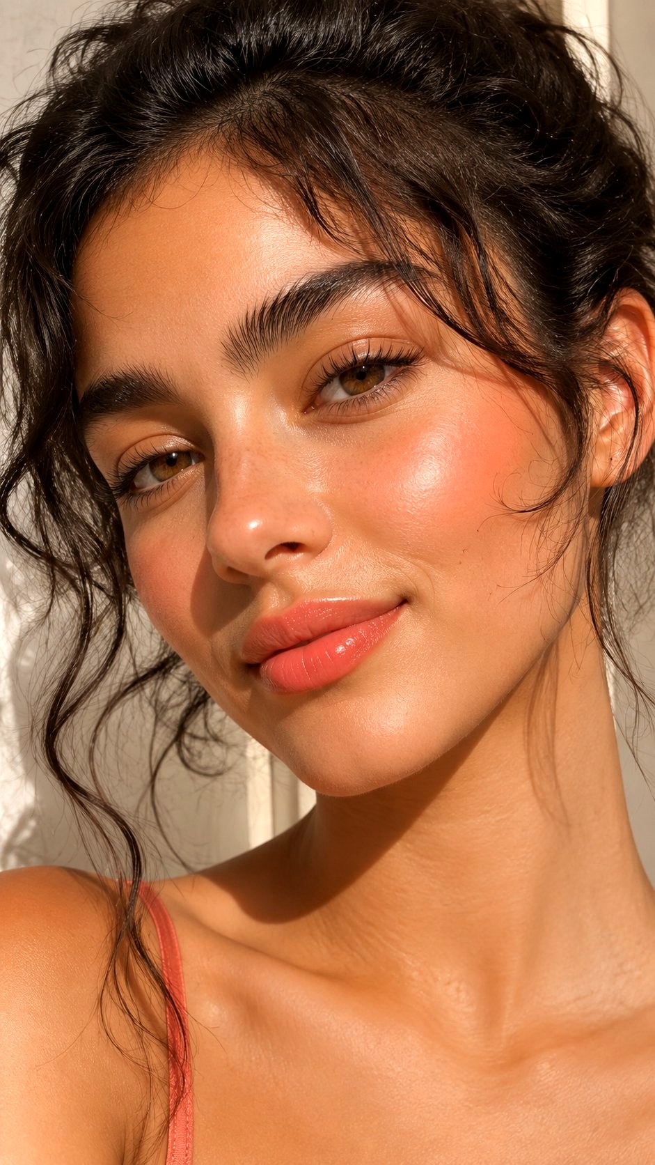 Vibrant Coral Sheer Lip Tint - 20 Olive Skin Lip Color Looks