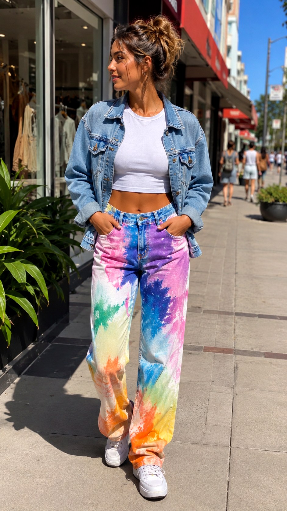 Vibrant Tie Dye Painted Jean Outfit Ideas - 23 painted jean outfit ideas