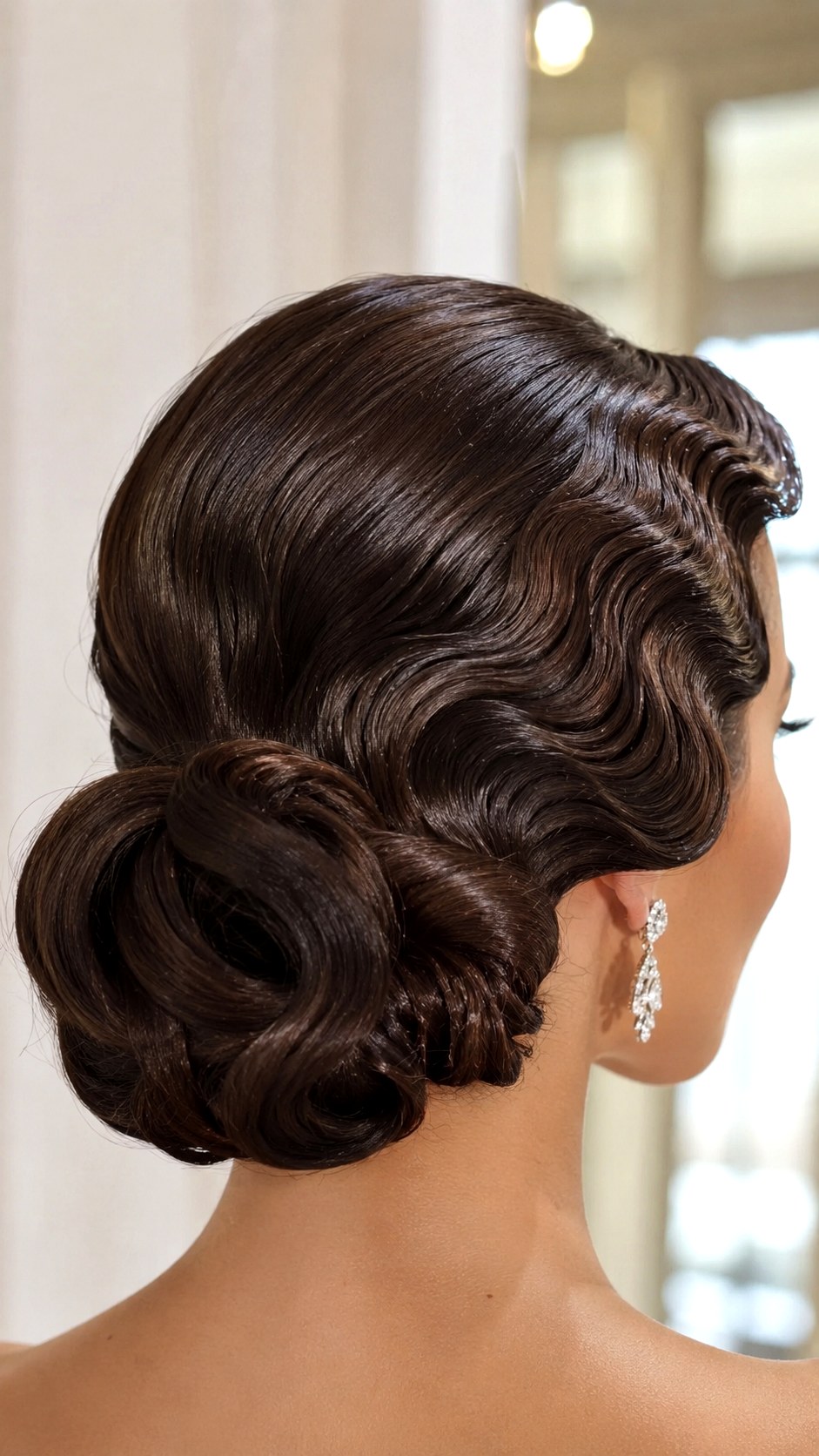 Vintage Hollywood Glamour Waves Updo - 24 classy updo hairstyles ideas