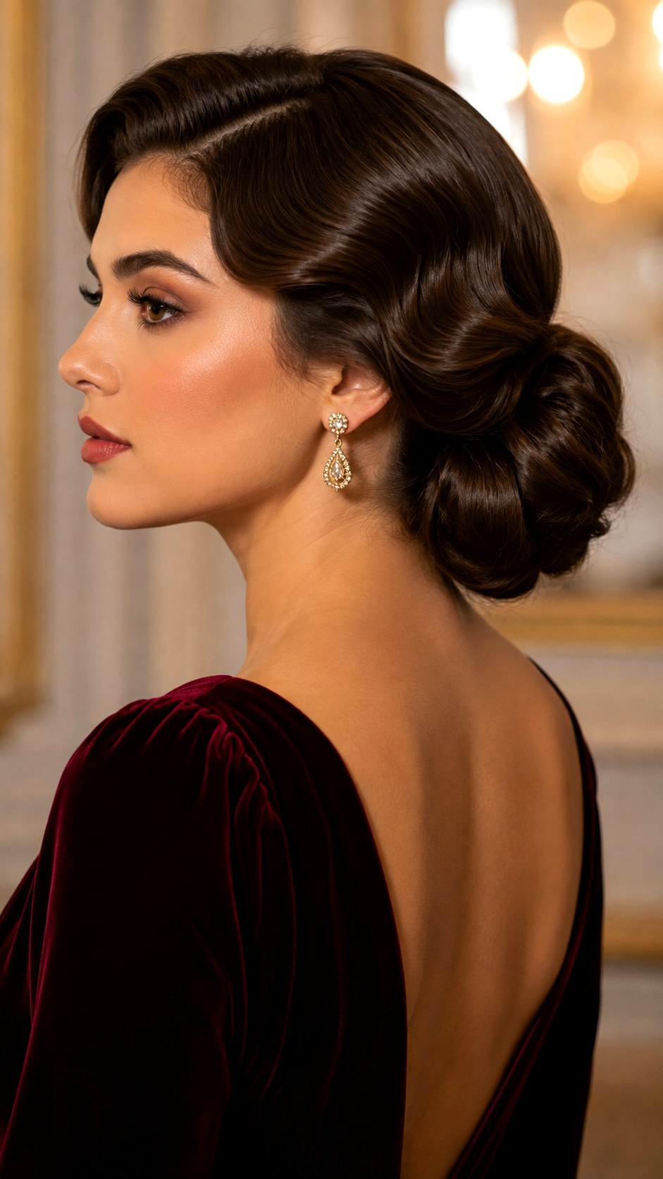 Vintage Hollywood Low Chignon Bun - 23 low bun prom hairstyles ideas